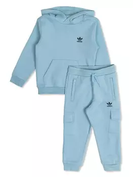 Adidas Kids спортивный костюм с вышитым логотипом, синий