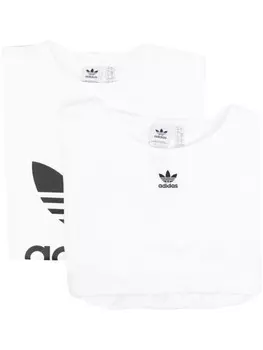Adidas многослойная футболка с логотипом, белый