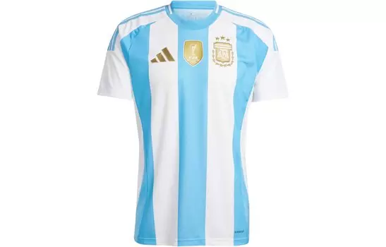 Adidas Мужская футбольная майка, Синий с белыми буквами