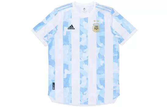 Adidas Мужская футбольная майка, Синий с белыми буквами