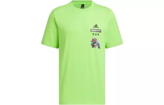 Adidas Мужская футболка, Полуфлуоресцентный зеленый