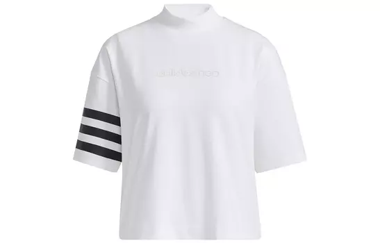 Adidas Neo Футболка с заниженной линией плеч, белая, женская