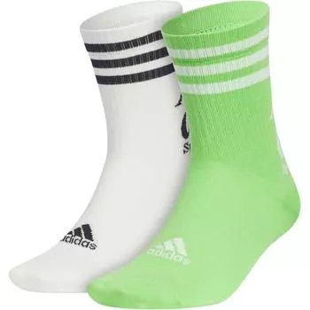 Adidas Носки унисекс до середины голени, 2 пары, белые/зеленые