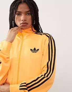Adidas Originals Adicolor classic firebird свободный спортивный топ в ярко-оранжевом/черном цвете