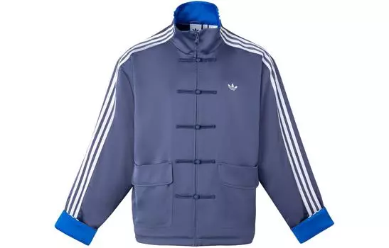 Adidas Originals Атласная куртка, пальто, унисекс, чернильно-синий