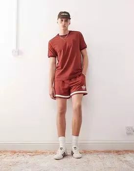 Adidas Originals - Баскетбол - Шорты красного цвета с дизайном в виде обертки