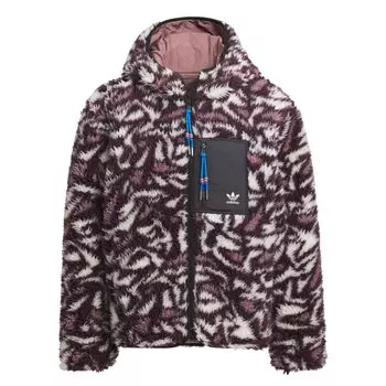 Adidas Originals Двусторонний принт. Куртка, унисекс. Темно-красновато-фиолетовая/Великолепная окисленная красная
