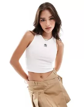 adidas Originals – Essentials – Белый топ без рукавов с принтом