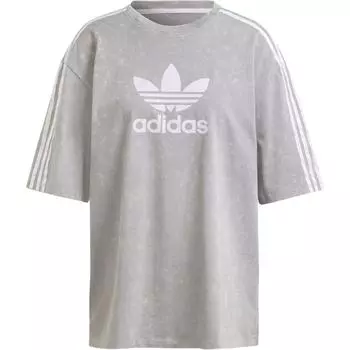 Adidas Originals Футболка Adidas Washed Out Boyfriend Fit серого цвета, три