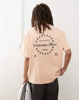 adidas Originals – Футболка розового цвета с баскетбольной графикой