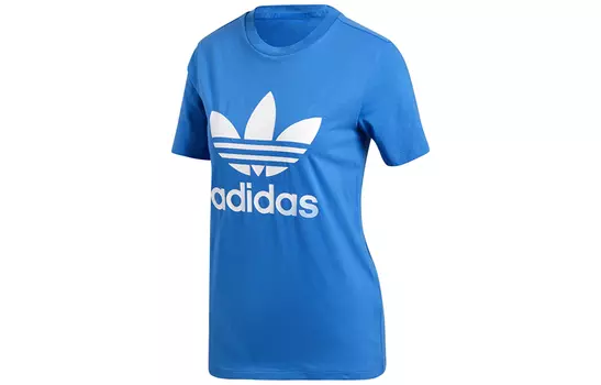 Adidas Originals Футболка с рукавами, женская, с принтом птичьего пера, синяя