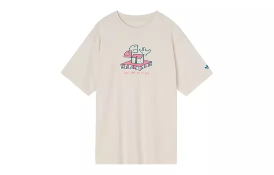 Adidas Originals Футболка с втачными рукавами, унисекс, серо-белая