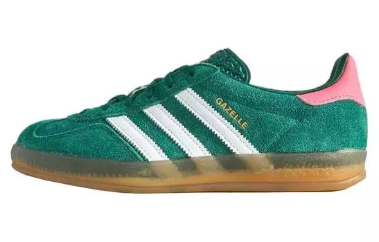 Adidas originals Gazelle Indoor замшевые с кожаной отделкой Collegiate Green Lucid Pink