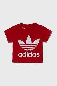 adidas Originals Хлопковая детская футболка, красный