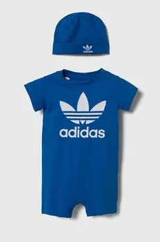 adidas Originals Хлопковый Детский комбинезон, синий