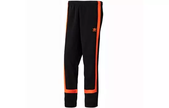 Adidas Originals Мужские трикотажные спортивные штаны, цвет Black/Orange
