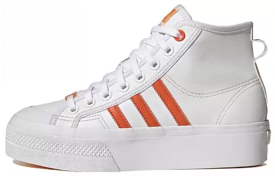 Кроссовки Nizza Women's Adidas Originals Platform Mid Vegan 'White Bliss Orange' Women's