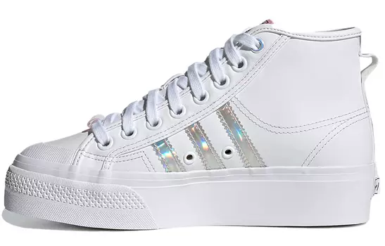 Кроссовки Nizza Women's Adidas Originals Platform Mid 'White Iridescent' Women's