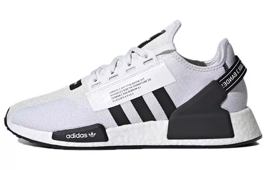 Adidas originals NMD R1 V2 Белые Черные Полосы