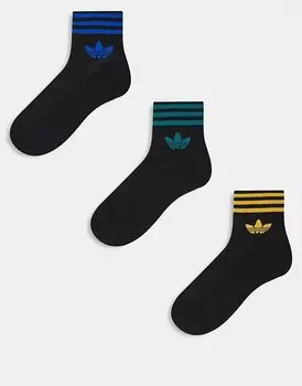 adidas Originals – Носки черного, бирюзового, желтого и синего цветов с логотипом-трилистником