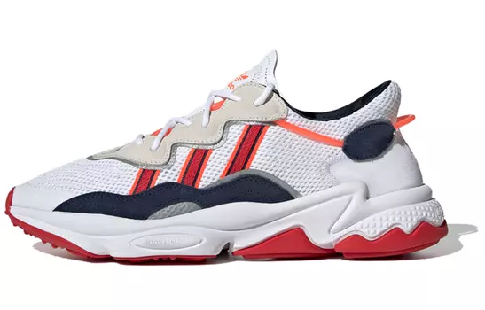 Кроссовки Ozweego Adidas Originals 'White Collegiate Navy Scarlet'
