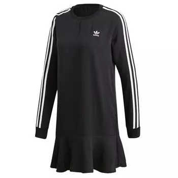 Adidas Originals Платье с длинными рукавами женское черное