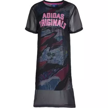 Adidas Originals Платье с короткими рукавами серии Clover, женское, черное