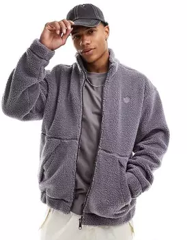 adidas Originals – Premium Essentials – Серая флисовая толстовка на молнии