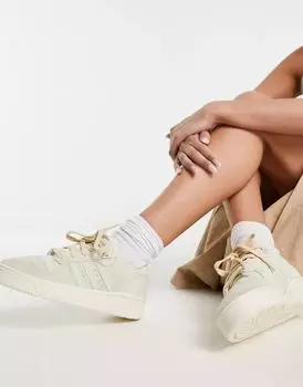 adidas Originals - Rivalry - низкие кеды кремово-белого и серо-зеленого цвета