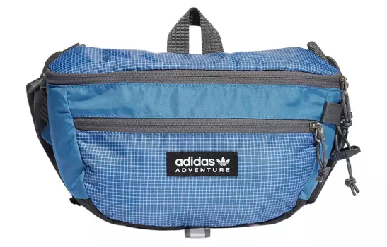 Adidas Originals Сумка-туба на одно плечо из переработанного материала, унисекс, синяя, с тиснением