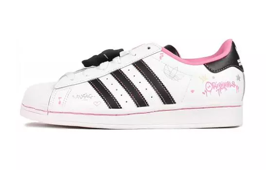 Adidas originals Superstar Kids Кроссовки для скейтбординга для детей, White/Pink