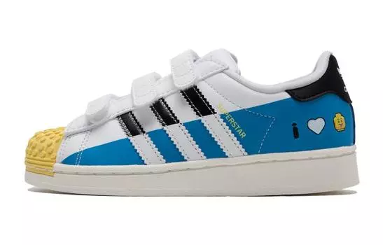 Adidas originals Superstar Kids Обувь для скейтбординга для детей, белый и синий