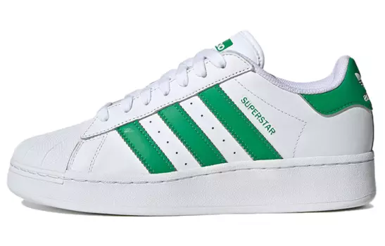 Adidas originals Superstar Обувь для скейтбординга унисекс, Белый/Зеленый