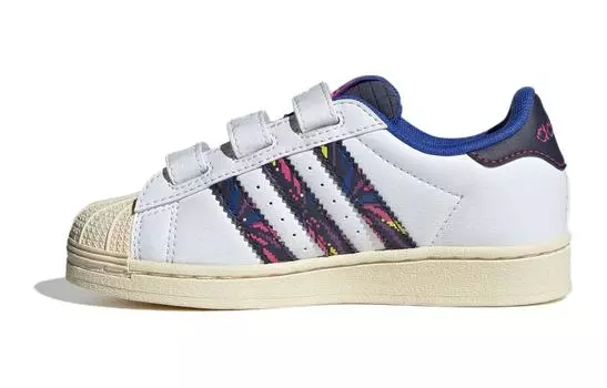 Adidas originals Superstar Series Kids Кроссовки для скейтбординга для детей, White/Blue