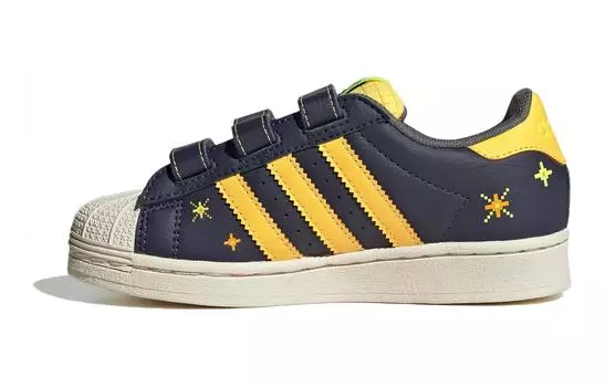Adidas originals Superstar Series Kids Кроссовки для скейтбординга для детей, Blue/Yellow