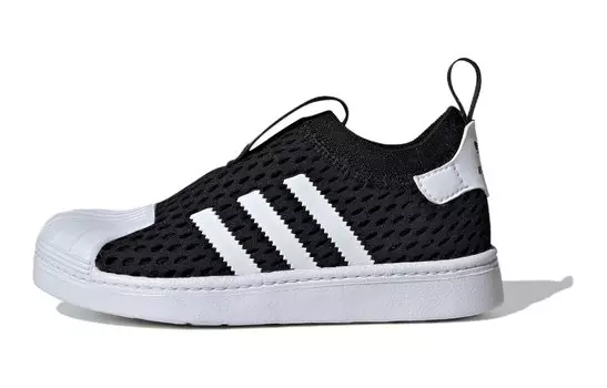 Adidas originals Superstar Series Kids Кроссовки для скейтбординга для детей, Black/White/Gold