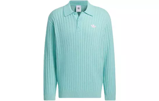 Adidas Originals Свитер SS24 V-Day Polo Sweater Sweater Unisex Simple Mint Green