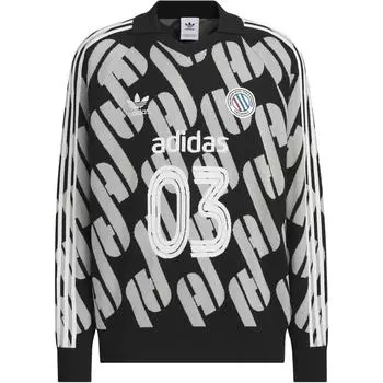 Adidas Originals Толстовка ADCBC FW24 POLO U Adicolor унисекс, черная/средне-серая с меланжевым оттенком