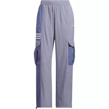 Adidas Originals Трикотажные спортивные штаны с трилистником, женские, серо-синие