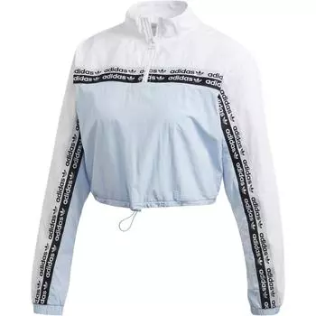 Adidas Originals Укороченная толстовка с капюшоном, женская, синяя
