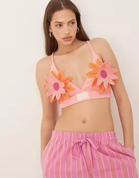 Adidas Originals вязаный крючком цветочный бралет