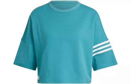 Adidas Originals Женская футболка, цвет Arctic Ocean Blue/White