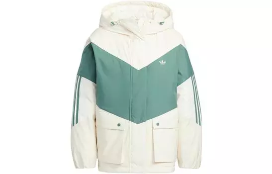 Adidas Originals Женская куртка COLORBLOCK DOWN, белая, зеленая