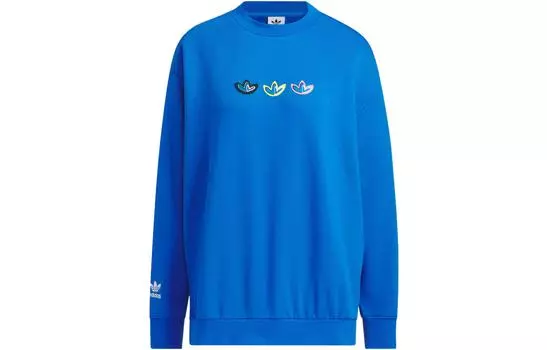 Adidas Originals Женская толстовка ко Дню святого Валентина с птичьими перьями синего цвета