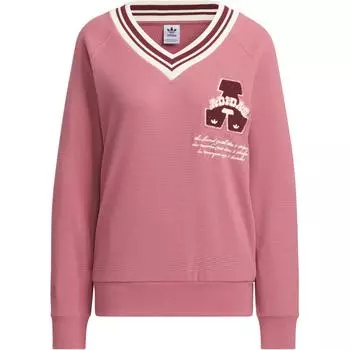Adidas Originals Женская толстовка с V-образным вырезом FW24, темно-розовая