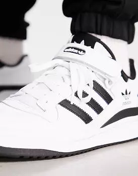 adidas Orignals Forum Низкие бело-черные кроссовки