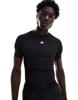 adidas Performance – Techfit Compression – черная тренировочная футболка