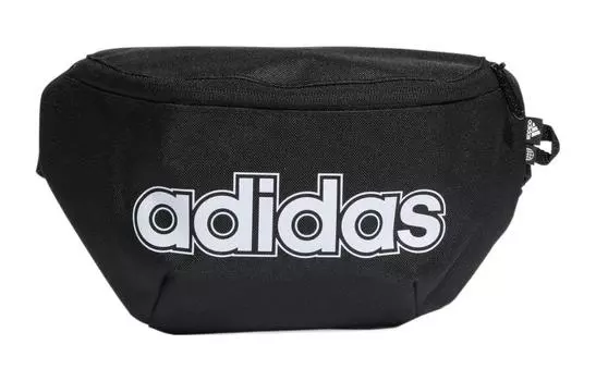 Adidas Поясная сумка из полиэстера, обычная, мужская, черная/белая