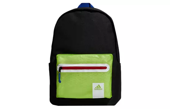 Adidas Рюкзак из полиэстера, стандартный, унисекс, черный/неоново-желтый