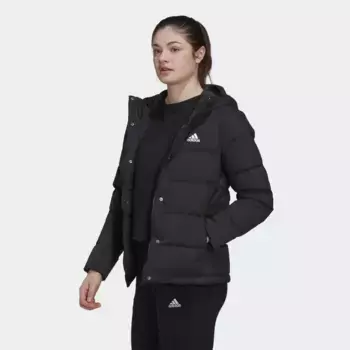 Adidas Спортивная куртка для активного отдыха "HELIONIC HOODED DOWN JACKET" Adidas Sportswear, черный